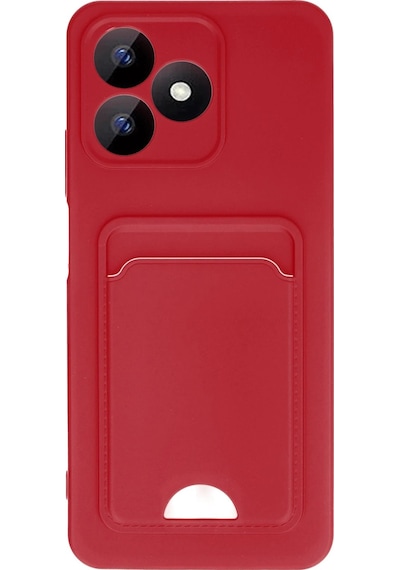 Newface - 578 - Realme Note 50 4g Kılıf Kelvin Kartvizitli Silikon - Csmo-tex - - Kırmızı