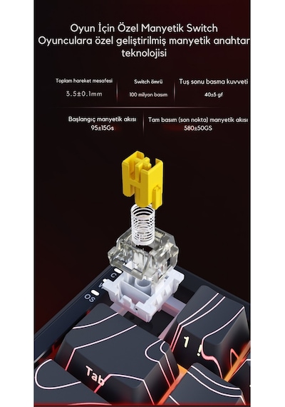 Ak680 Max Rapid Trigger Manyetik Switch Mekanik Kablolu Klavye Rgb 0.125 Ms Ultra Düşük Gecikme