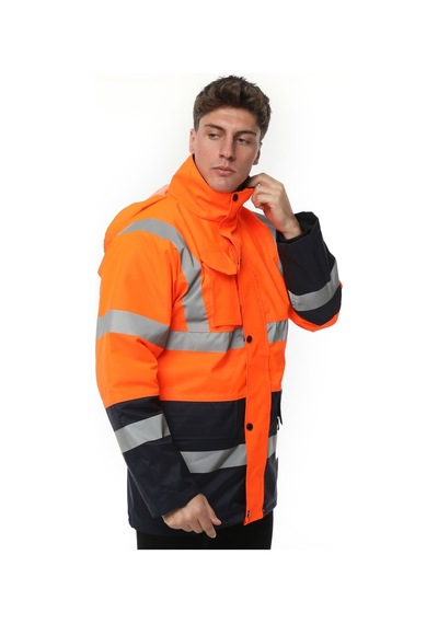 Uniprom İş Kabanı Parka Su Ve Rüzgar Geçirmez Rain Safety Model Membranlı Neon Turuncu Erkek Neon Turuncu