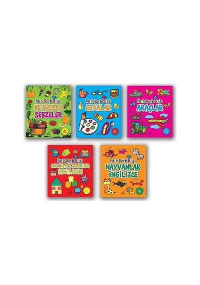 Boyama Kitabı Renk Renk Boyama Seti - 5 Kitap Takım- Pal Sokağı