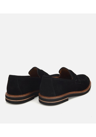 Hotiç Erkek Süet Deri Siyah Klasik Loafer