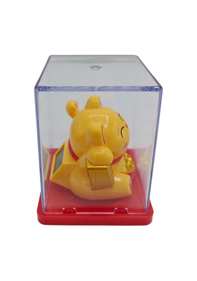 Maneki Neko El Sallayan Mini Şans Kedisi Krem Solar Güneş Enerjili 5x5cm Y8krm08