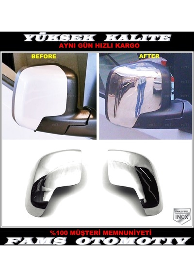 Peugeot Bipper Paslanmaz Krom Ayna Kapağı 2 Prç 2008 Üzeri