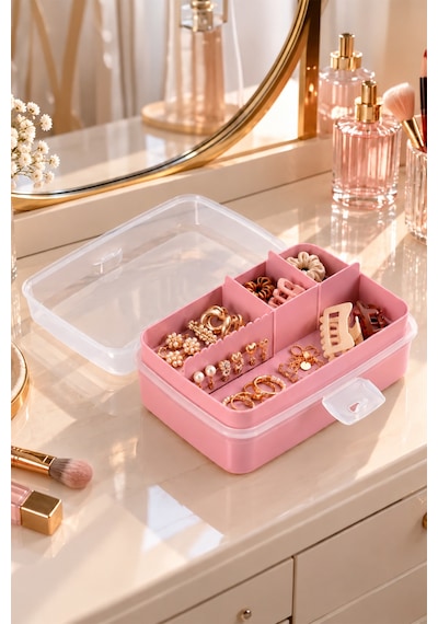 Porsima 1192-2 Premium 12 Bölmeli Çok Amaçlı Organizer Saklama Ka Pembe