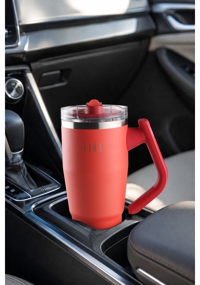 Fika Lumi Döner Kulplu Termos 950 Ml - Kırmızı-7574