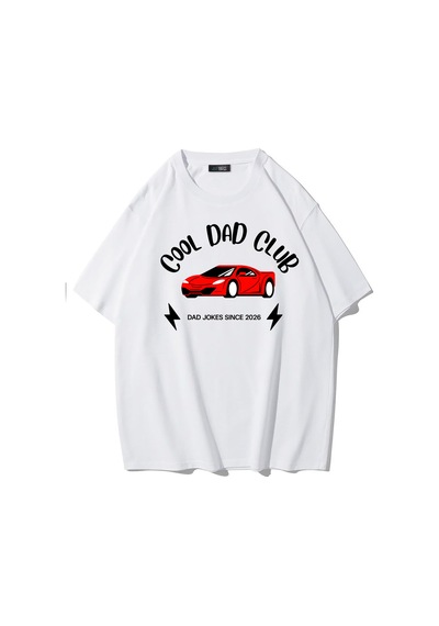 Brz Collectıon Brz Collection Unisex Oversize Cool Dad Club T-shirt Beyaz