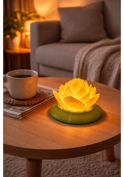 Printlab3d-lotus Mumluk Sarı Yeşil