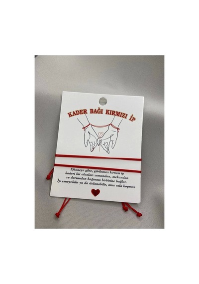 Unisex Kader Bağı Kırmızı Ip - Çift Bilekliği, Şans Bilekliği Kırmızı