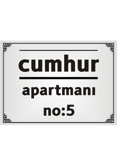 Apartman İsim Tabelası Aliminyum Aynalı Gold Ve Gümüş Metal Levha