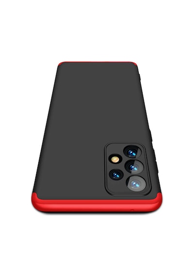 Noktaks - Galaxy A73 Uyumlu Kılıf Parmak İzi Tutmayan Alt Üst Geçmeli 3 Parça Ays Kapak - Mavi - T21254