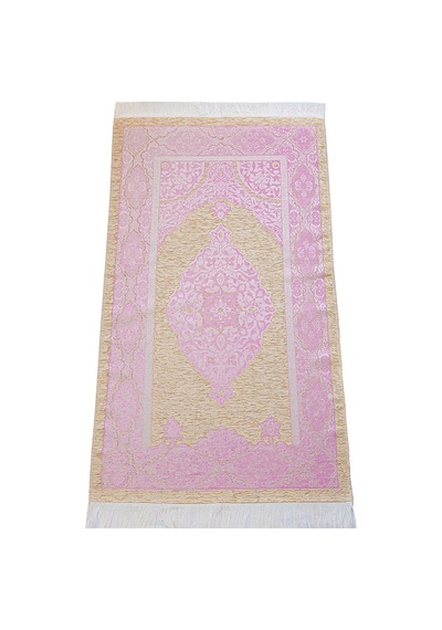 Fransızca Mealli Medine Hatlı Kuranı Kerim Ve Seccade Seti Pembe