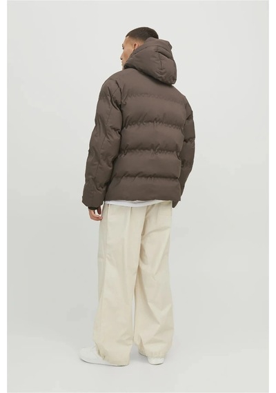 Jack & Jones Kapüşonlu Cep Detaylı Puffer Mont - Sweep Siyah