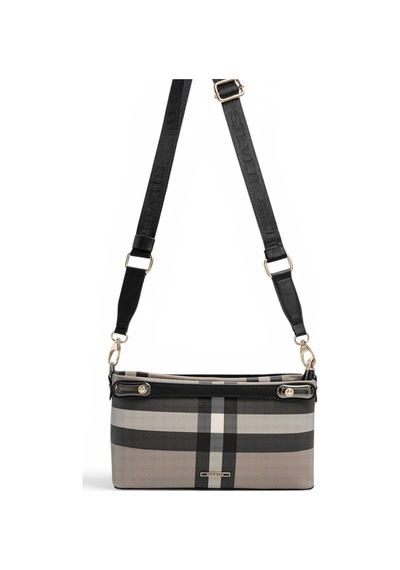 Silver & Polo Silver Polo Kahve - Siyah Ekose Kadın Çapraz Çanta Sp1288