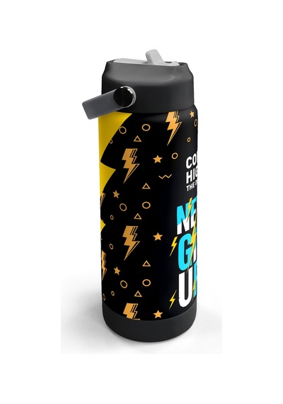 Coral High Siyah Never Give Up Desenli Katlanır Ağızlıklı Çelik Termos 650 Ml 38320 Siyah