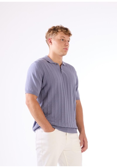 Dufy İndigo Fitilli Erkek Triko - Slim Fit Indigo