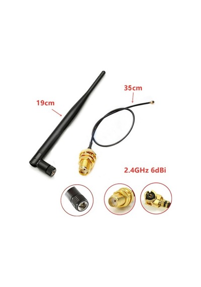 6dBi 2.4GHz & 5.8GHz Dual Band Wi-Fi Anten + 35cm Ipex UFL Kablo