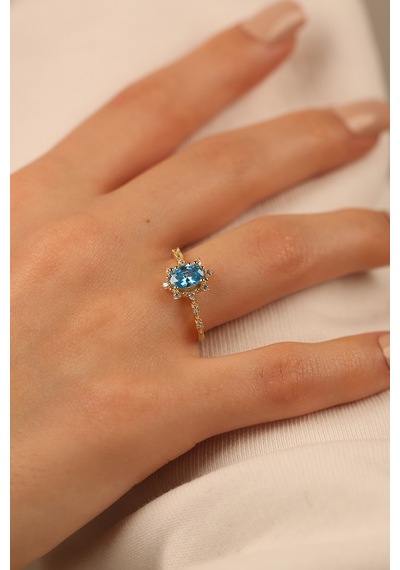 Çgk Çiğdem Gürel Kuyumculuk Opal Taşlı Lotus Altın Yüzük Gold