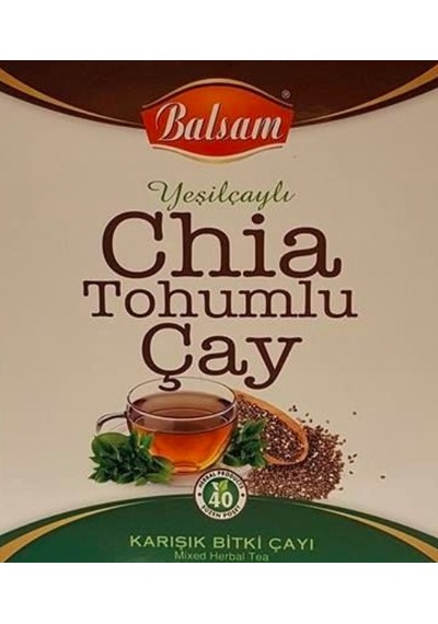 Balsam Yeşilçaylı Chia Tohumlu Karışık Bitki Süzen Poşet Çay 40'lı