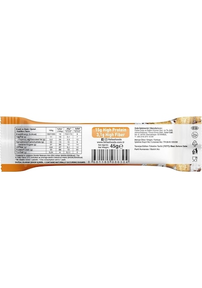 Fellas Yüksek Protein Bar - Yer Fıstıklı Ve Kakaolu 45g 3 Adet