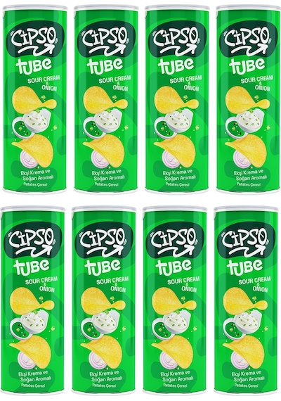 Cipso Tube Ekşi Krema&soğan Aromalı Cips 160 Gr X 8 Adet