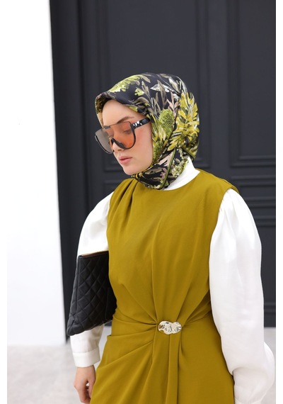Silk Home Twill İpek Eşarp 11457-23 Siyah, Haki, Sarı, Acı Kahve, Mocha Mousse