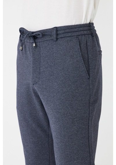 Lacivert Modern Kesim Bağcıklı Jogger Pantolon Laci
