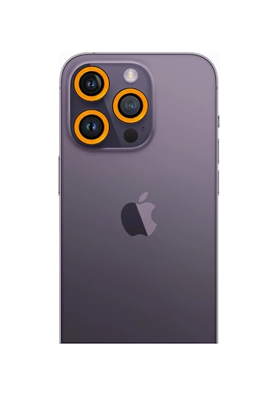 Newface - 570 - iPhone Uyumlu 12 Pro Max Neon Fosforlu Kamera Lens - Csmo-tex - - Sarı