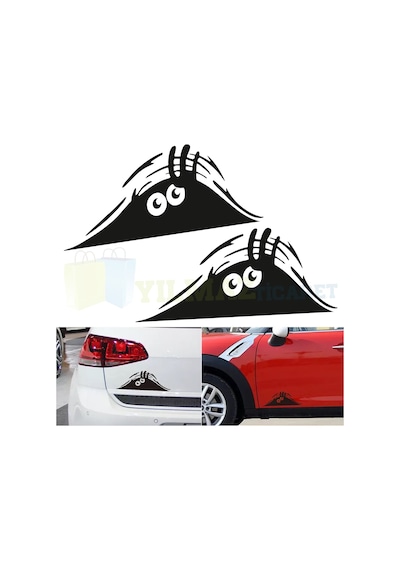 Bagajdan Bakan Adam Oto Sticker Araba Etiket Yapıştırma 2 Adet 19 X 7 Cm
