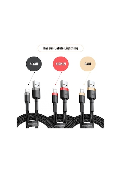 Baseus Cafule Lightning Micro Usb Type-C Telefon Şarj Kablosu