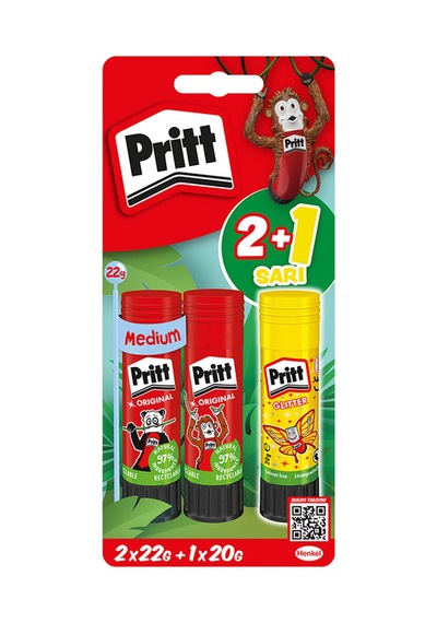 2 Adet Pritt 2x22 Gr + 1x20 Gr Hediye Yapıştırıcı