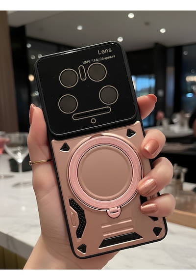 Mi 14 Ultra İçin Uyumlu 3d Kamera Lens Korumalı Yüzüklü Stand Olabilen Kılıf