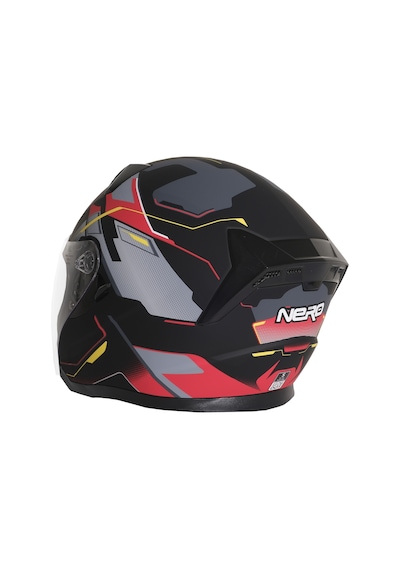 Gp Nero Mks006-mbc5r Şeffaf Vizörlü Motosiklet Yarım Kask Siyah Kırmızı