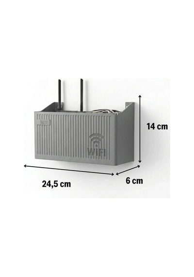 Duvar Tipi Wi-fi Modem Saklama Kutusu Gri Kablo Düzenleyici Router Raf Organizer Renkli