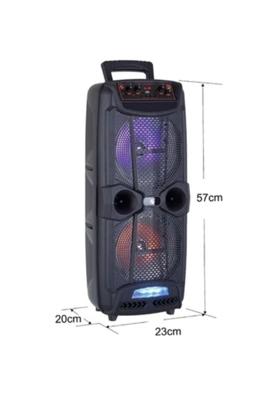 Bluetooth Hoparlör Ultra Büyük 8 İnç 2 Çift Parti Hoparlör Işıklı Mikrofonlu 60cm Speaker Aux/fm/usb