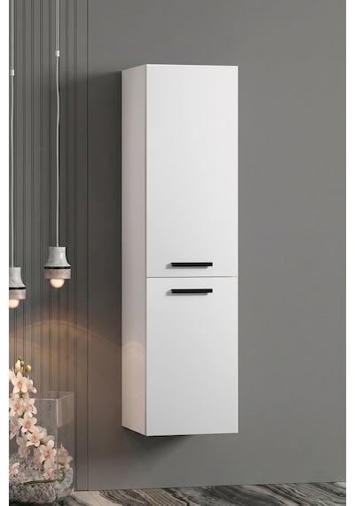 Çiğdem Kulplu 35 130 Cm Beyaz Mdf Asma Banyo Boy Dolabı