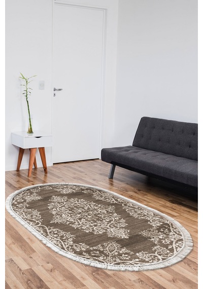 Eko Trend Djt Banyo Paspası Yıkanabilir Kaymaz Taban 762 Oval Vizon
