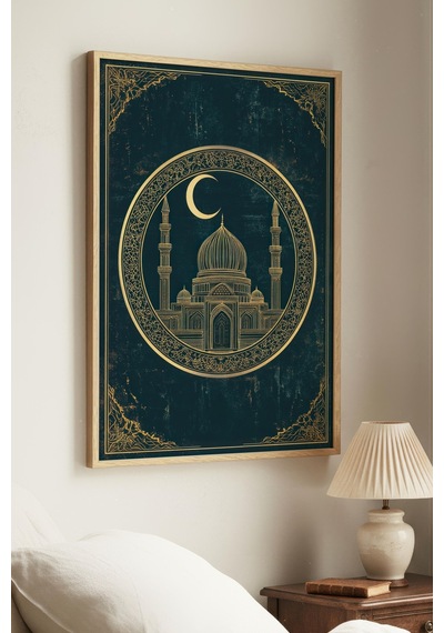 1 Adet Doğal Ahşap Çerçeveli Çiçekler Vintage Tablo