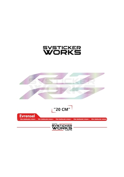 Yamaha R7 Uyumlu Yazı Sticker Yüksek Kalite Özel Kesim Folyo 2'li Set Hologram