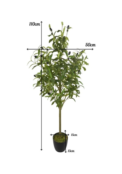 Yapay Zeytin Ağacı 110cm Doğal Görünümlü Yapay Ağaç Yeşil