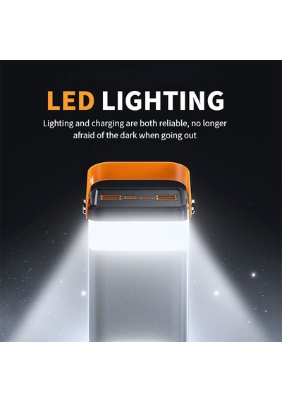 Solar 30.000mah Powerbank Dijital Göstergeli, 4 Usb Çıkışlı, Dahili Type-c Ve Lightning Kablolu Powerbank-1674 BEYAZ
