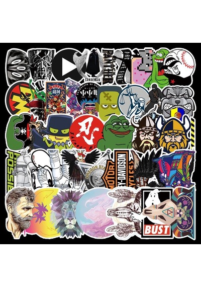 Cajuart 50 Adet Tekrarsız Karışık Stil Modern Pvc Sticker 016