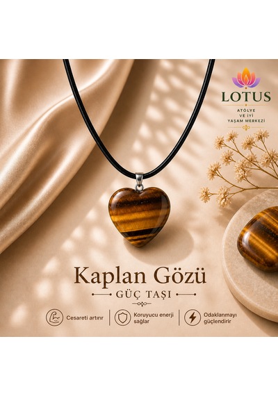 %100 Doğal Taş Kalp Kolye Koleksiyonu Ametist, Gül Kuvars & Kaplan Gözü... Kahve