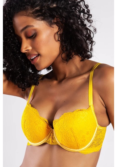 Melonika Golshan G.colors Balconette Foam Push Up Bra, Sarı Konforlu Ve Şık Sütyen Çok Renkli