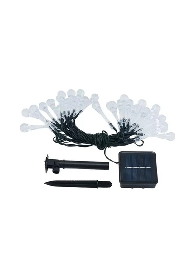 50 Led Damla Aydınlatma Solar Panel, 7 Mt, 8 Fonksiyon, Gün Işığı - 4083