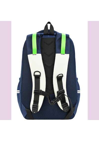 Ortopedik Ultra Lüx Büyük Boy 45 32 25 Cm Su Geçirmez Laptop Bölmeli Sırt Çantası Lacivert