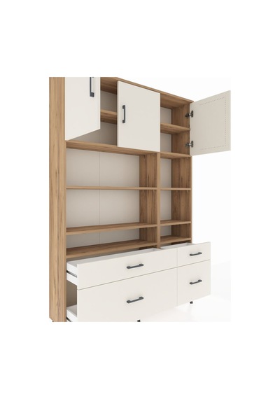 Arges Dolap 10 Raflı 4 Çekmeceli 3 Kapaklı 132x30x195 Çam-ayt... Çam Arges Dolap 10 Raflı 4 Çekmeceli 3 Kapaklı 132x30x195 Çam-ayt... Çam