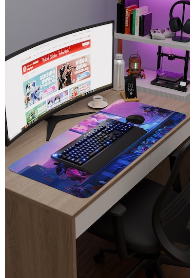 Kpop Demon Hunters Dikişli Kauçuk Oyuncu Mousepad V1 - 90x40 Xxl Gaming Mouse Pad