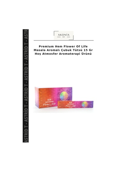 Premium Hem Flower Of Life Masala Aromalı Çubuk Tütsü 15 Gr Hoş Atmosfer Aromaterapi Ürünü