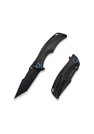 We Knife Tighe Down Black Titanium Integral Handle With Black & Yellow Carbon Fiber Inlay Black Stonewashed Bohler M390 Blade Tanto Kamp Çakı Siyah We Knife Tighe Down Black Titanium Integral Handle With Black & Yellow Carbon Fiber Inlay Black Stonewashed Bohler M390 Blade Tanto Kamp Çakı Siyah