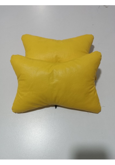 Deri Kelebek Boyun Yastık 2 Li Sarı